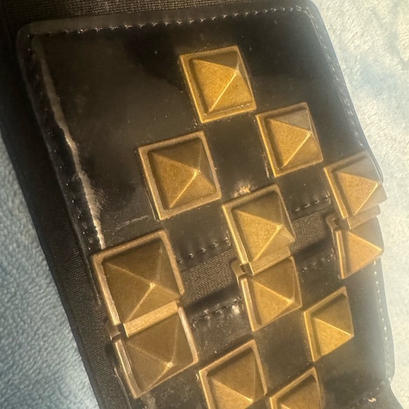 Stylish Black Belt‎ with Gold Studs - Picture 1 of 4